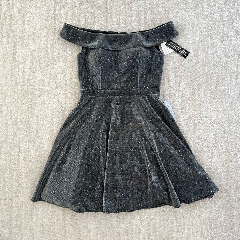 NWT Xscape Off The Shoulder Evening Mini Dress 6